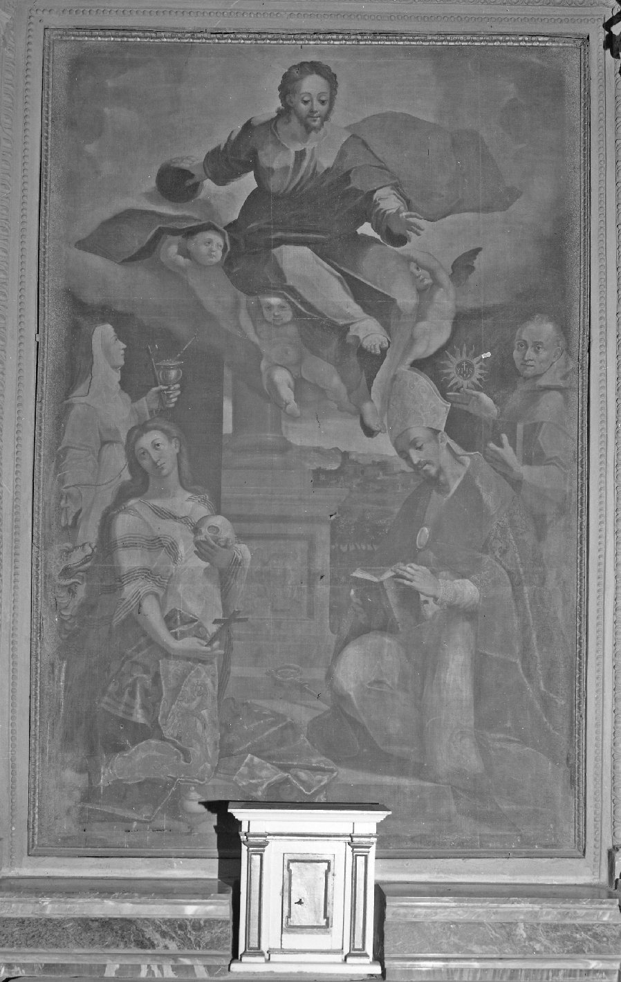 Cristo in gloria e Santi (dipinto) di Ciocchi Ulisse (attribuito) (sec. XVII)