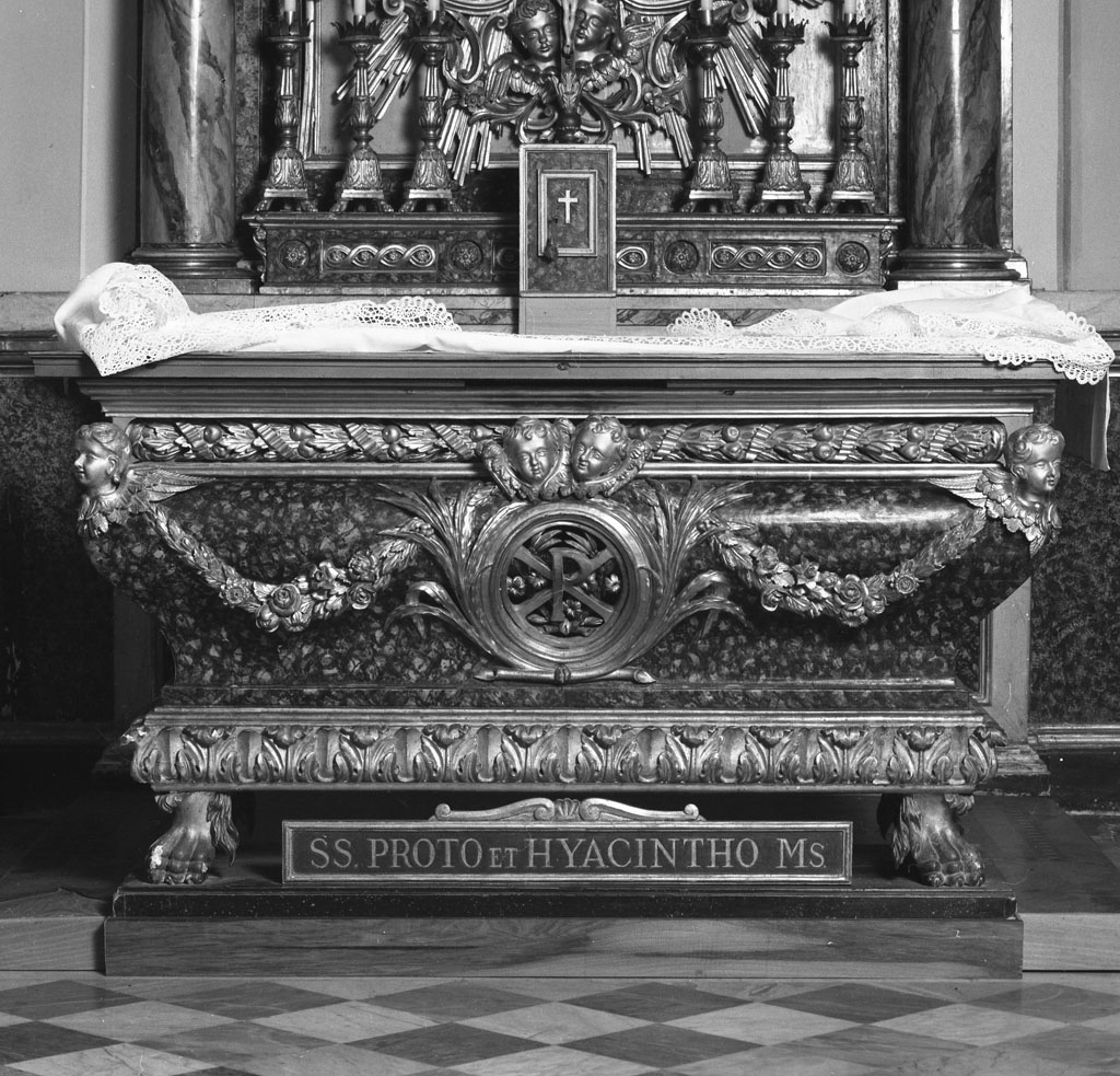 santi Proto e Giacinto (reliquiario a teca - a urna) di Giovanni Baldrat di Sofia (attribuito) (seconda metà sec. XVIII)
