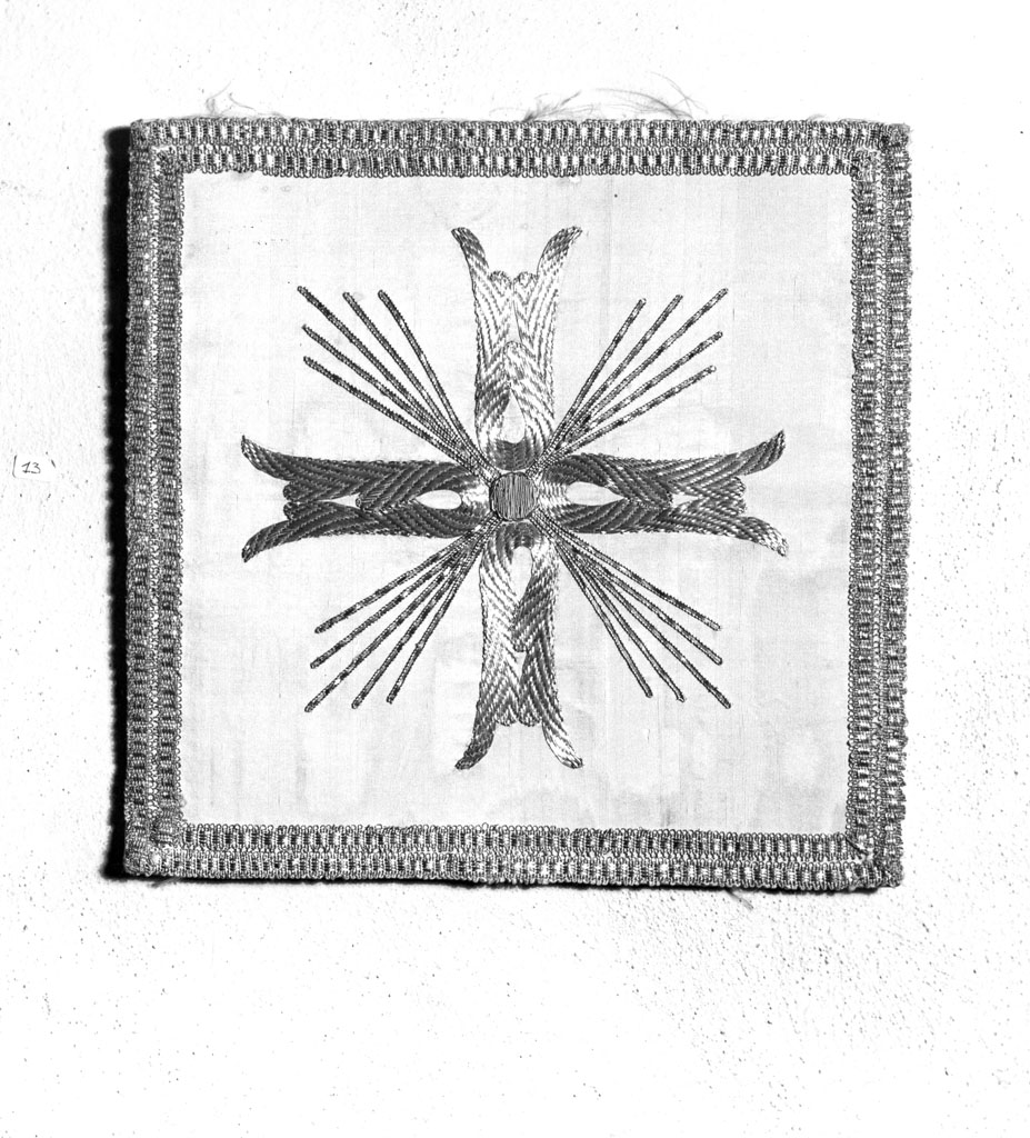 borsa del corporale, elemento d'insieme - manifattura toscana (fine/inizio secc. XVIII/ XIX)