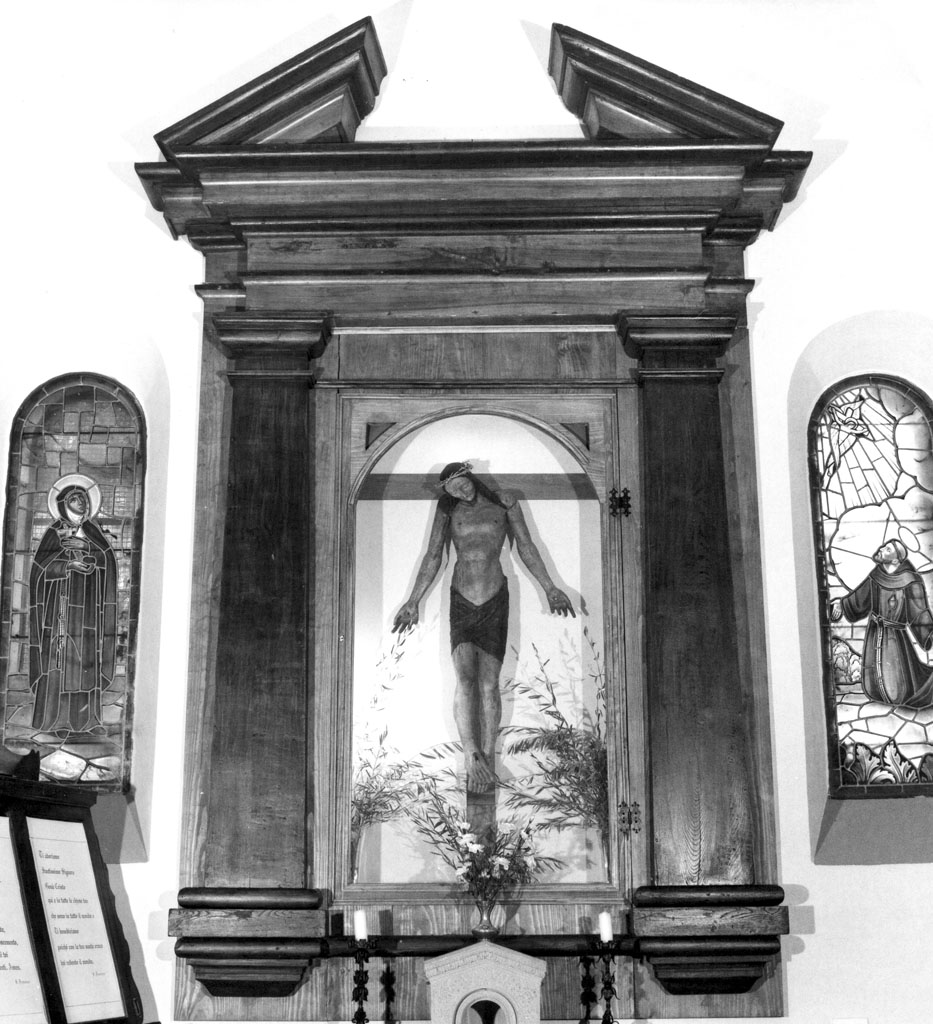 mostra architettonica d'altare, elemento d'insieme - bottega toscana (fine sec. XIX)