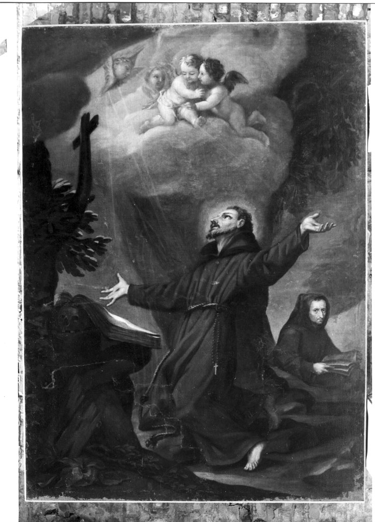 San Francesco d'Assisi riceve le stimmate (dipinto) di Pascaletti Giuseppe (attribuito) (sec. XVIII)