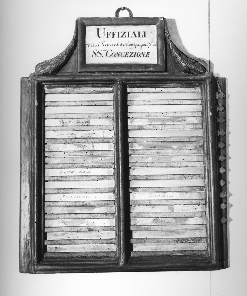 tabella di confraternita, opera isolata - bottega toscana (prima metà sec. XIX)