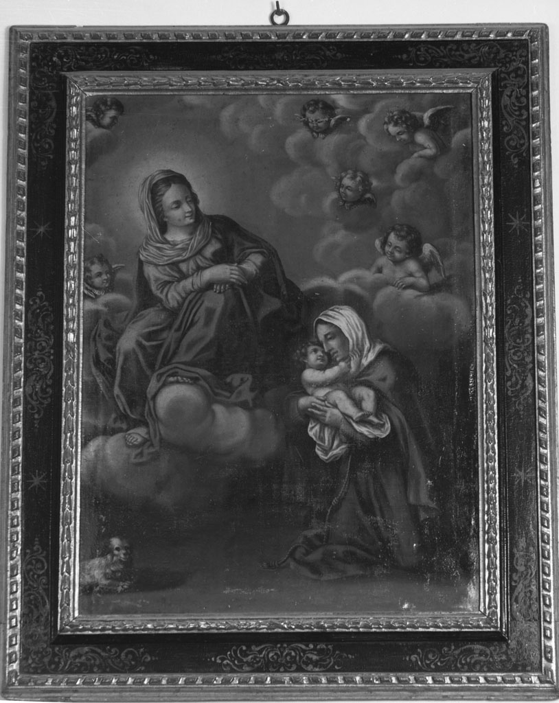 apparizione della Madonna a Santa Margherita (dipinto, elemento d'insieme) - ambito cortonesco (seconda metà sec. XVII)