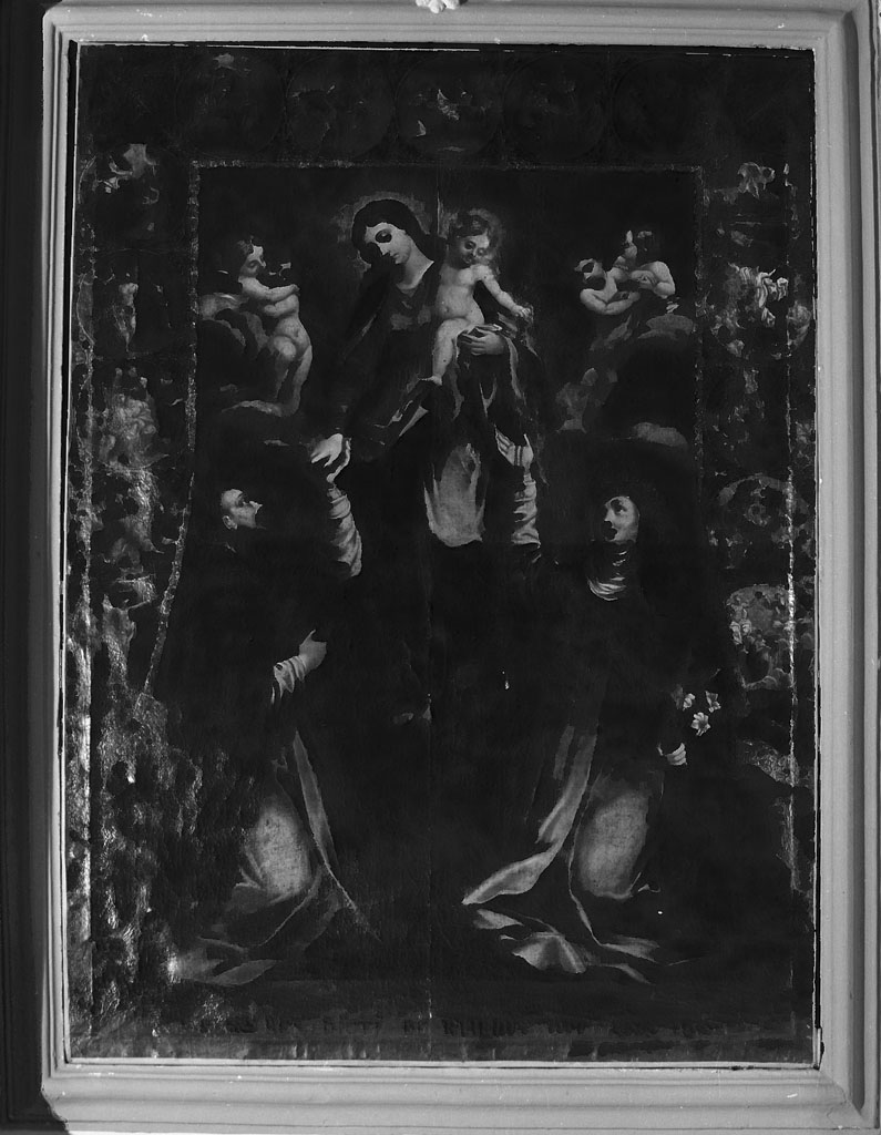 Madonna del Rosario con Santa Margherita e San Bartolomeo (dipinto) - ambito fiorentino (sec. XVII)
