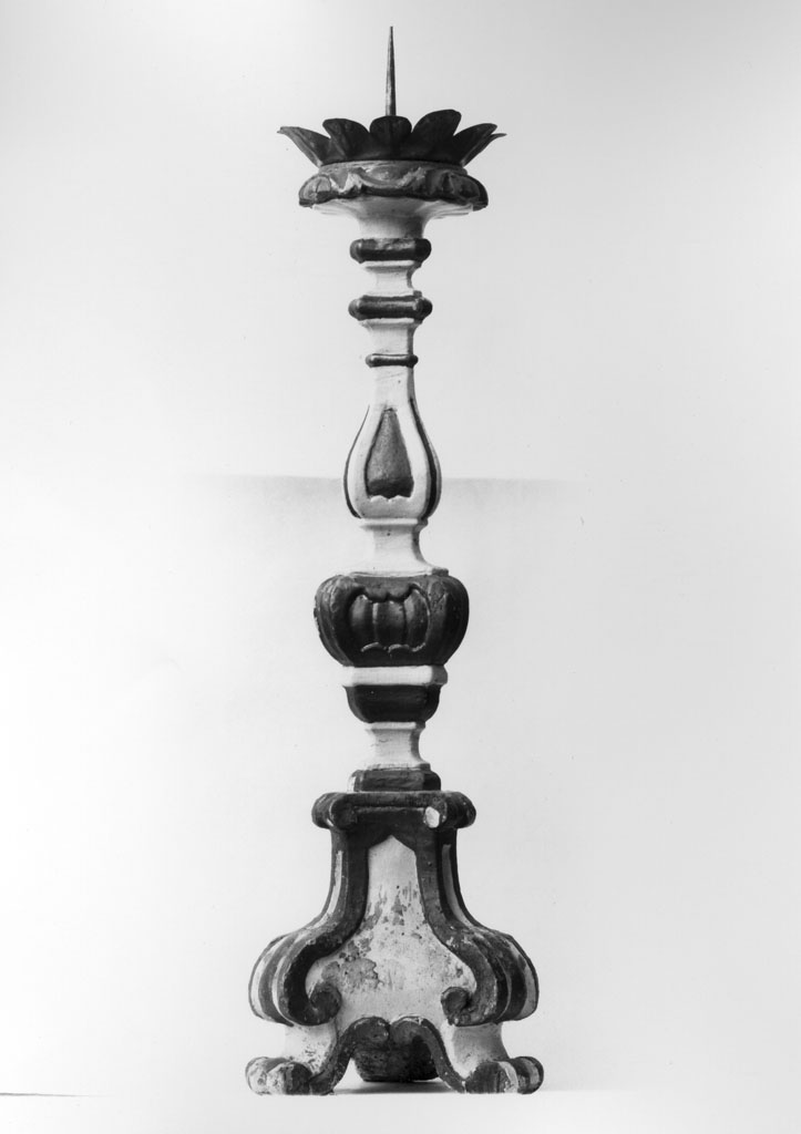candelabro - bottega toscana (fine/inizio secc. XVIII/ XIX)
