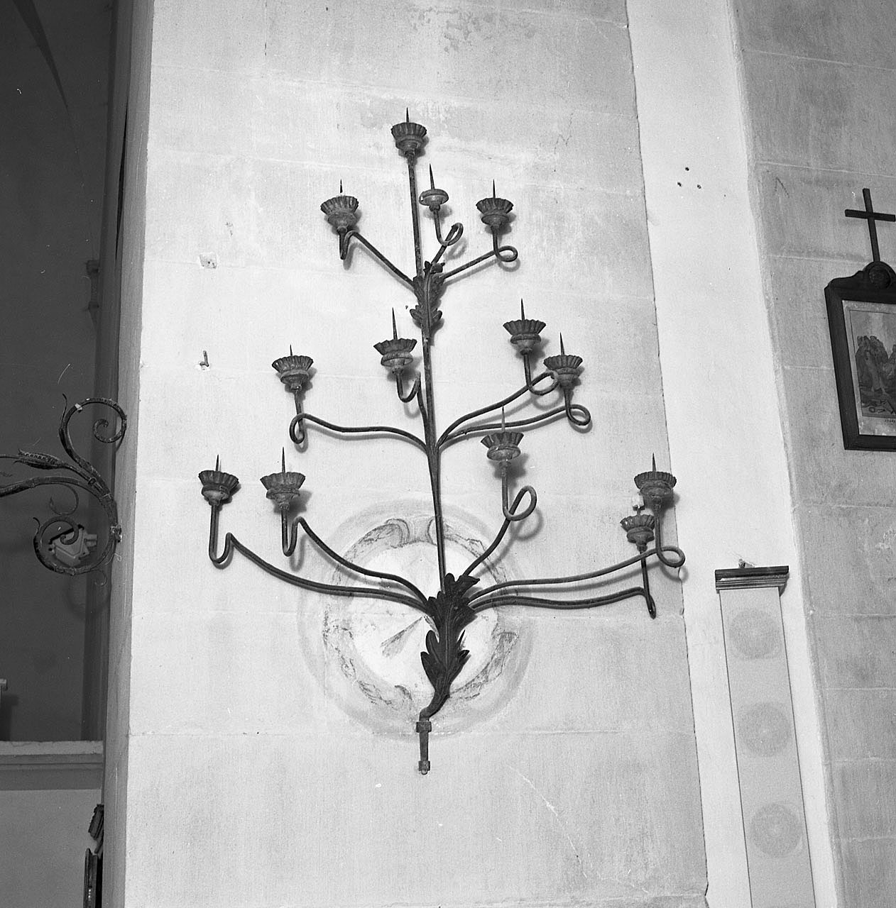 candeliere da parete di chiesa, serie - ambito toscano (prima metà sec. XIX)