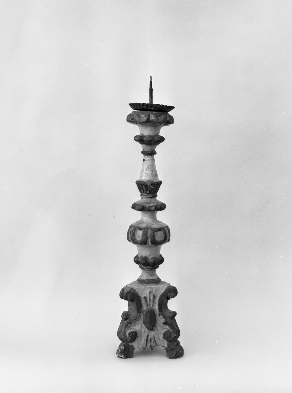 candelabro, serie - bottega toscana (fine/inizio secc. XVIII/ XIX)