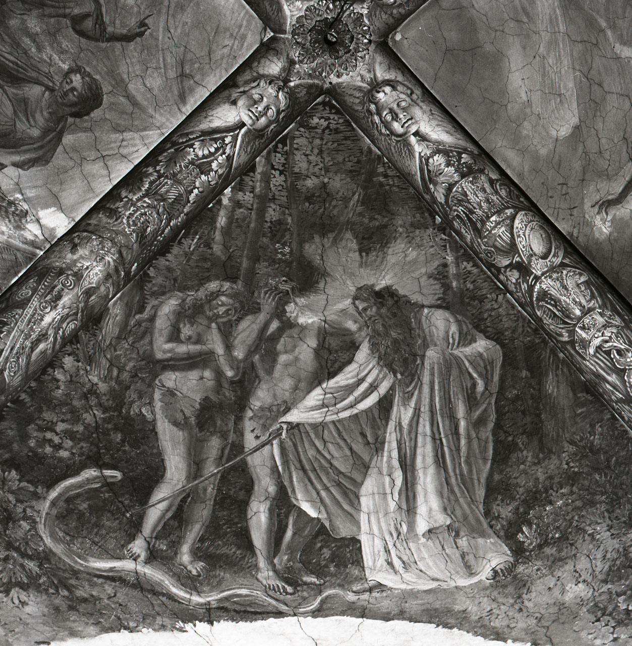 cacciata di Adamo ed Eva dal paradiso terrestre (dipinto, ciclo) di Ademollo Luigi (attribuito) (sec. XIX)