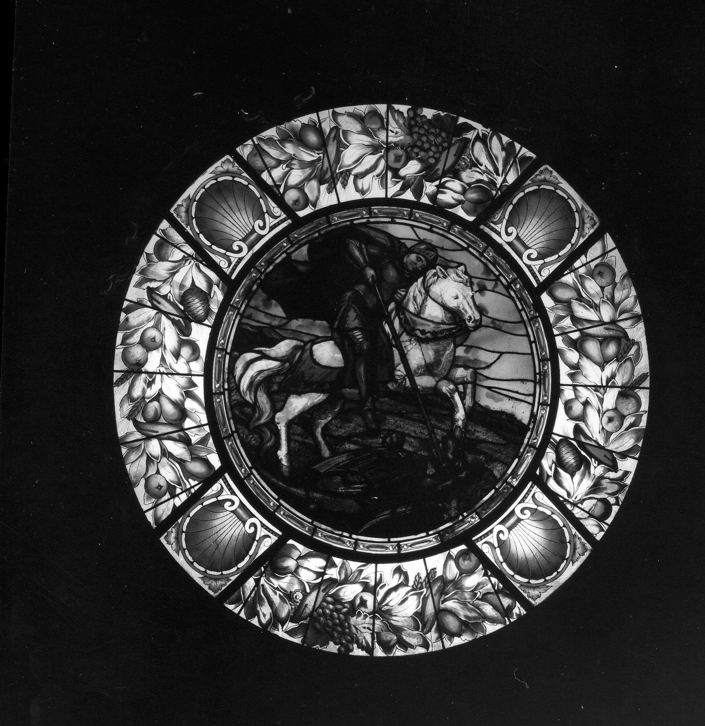 San Giorgio e il drago (vetrata) di De Matteis Ulisse (prima metà sec. XX)