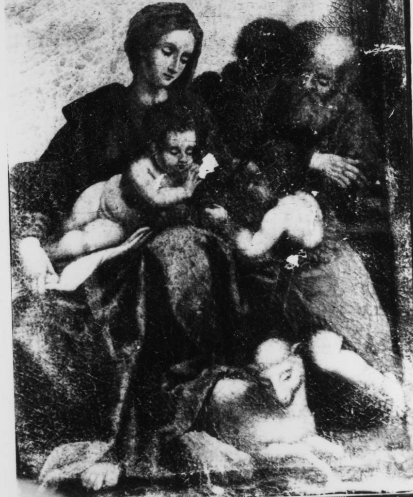 Sacra Famiglia con San Giovanni Battista bambino (dipinto) - ambito toscano (inizio sec. XVII)