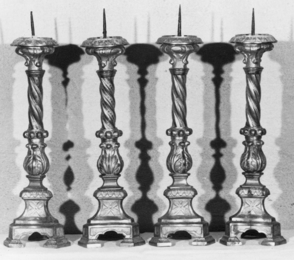 candeliere, serie - bottega toscana (prima metà sec. XIX)