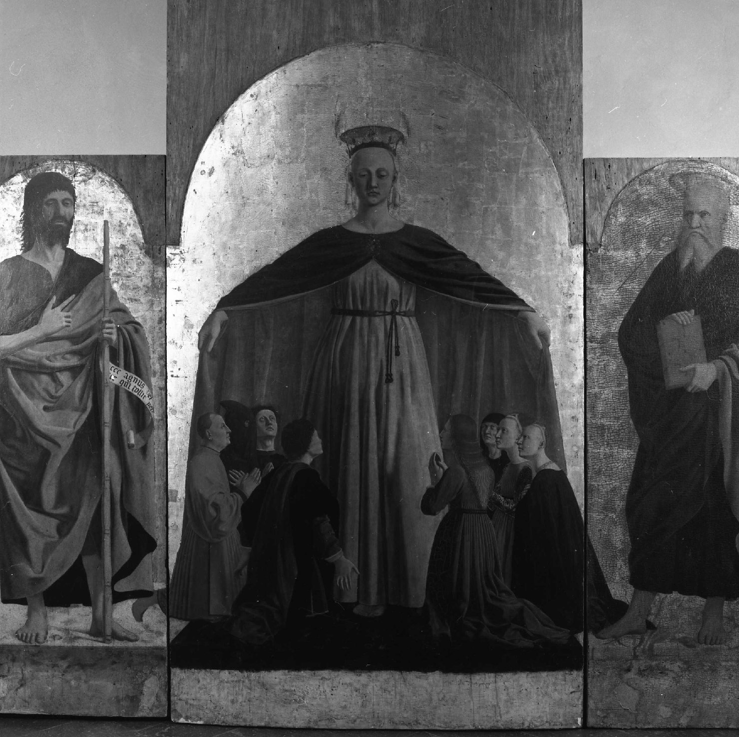 Madonna della Misericordia (scomparto di polittico) - ambito aretino (sec. XV)