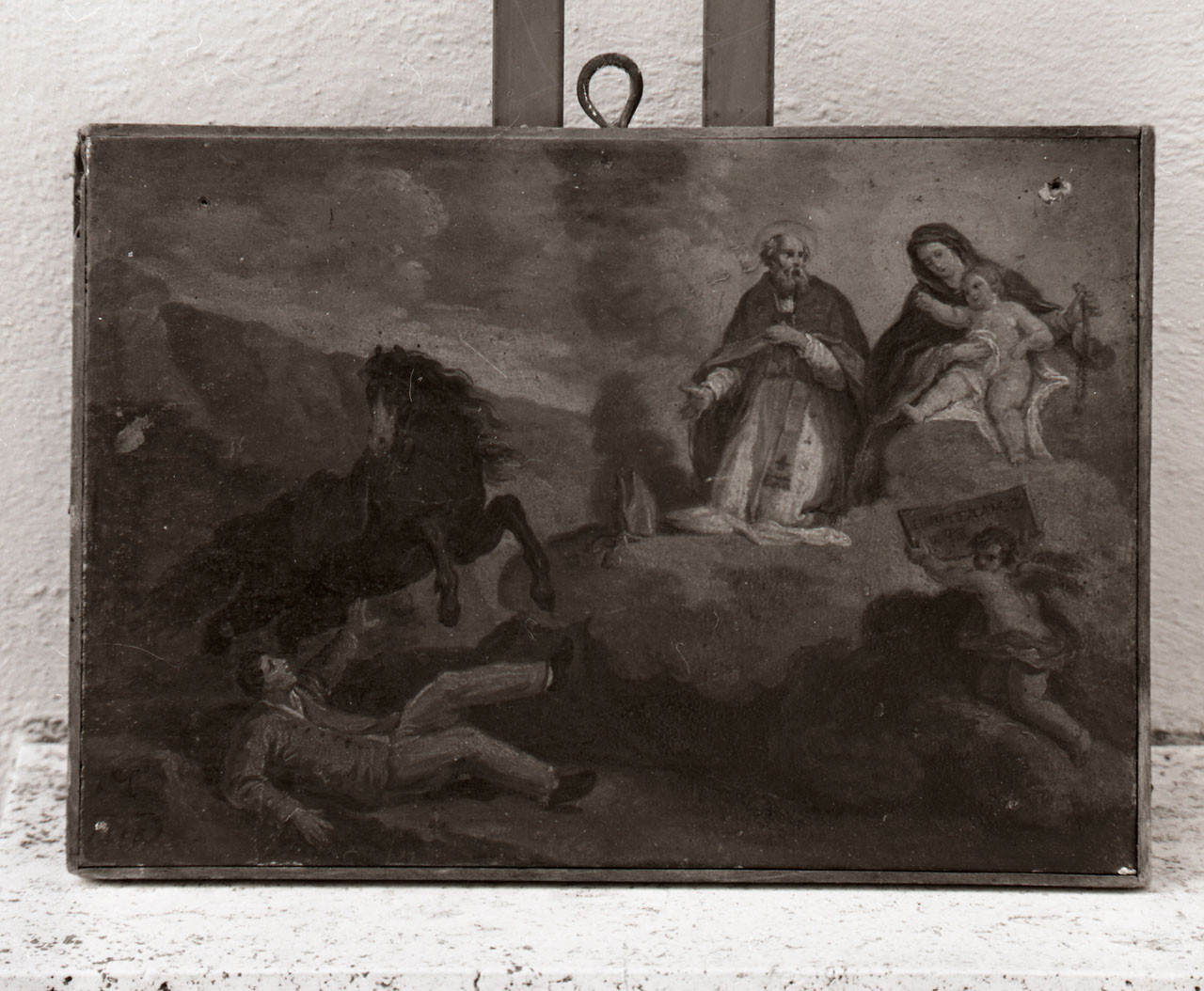 miracolo della Madonna per intercessione di Santi e anime purganti (ex voto) - ambito toscano (prima metà sec. XVIII)