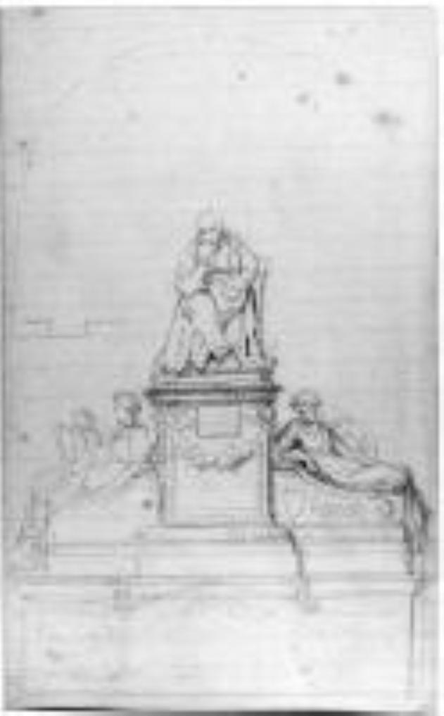 monumento (disegno preparatorio) di Duprè Giovanni (sec. XIX)