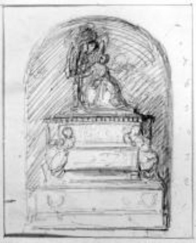 monumento (disegno preparatorio) di Duprè Giovanni (sec. XIX)