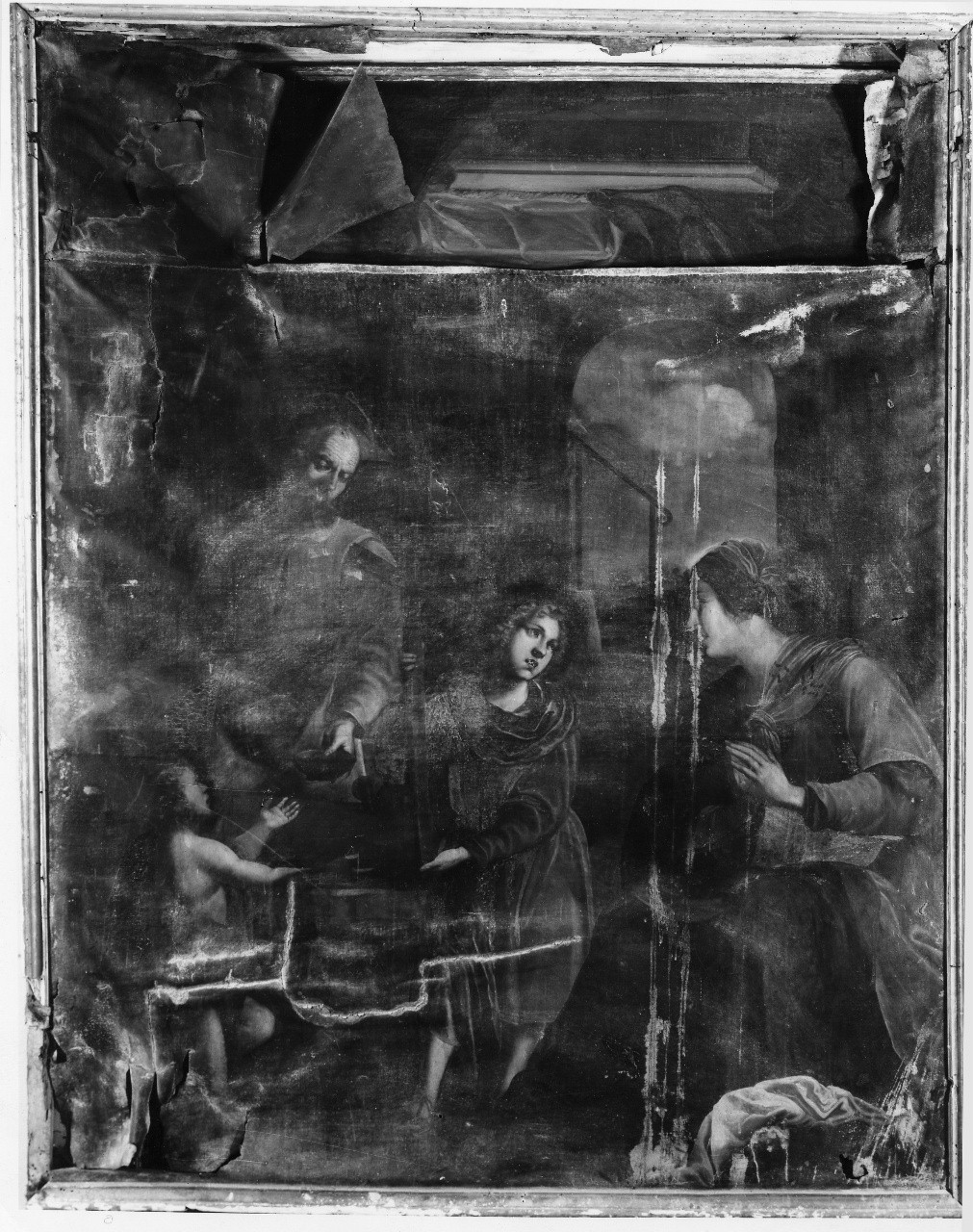 Sacra Famiglia a Nazaret (dipinto) di Leoncini Francesco (attribuito) (prima metà sec. XVII)