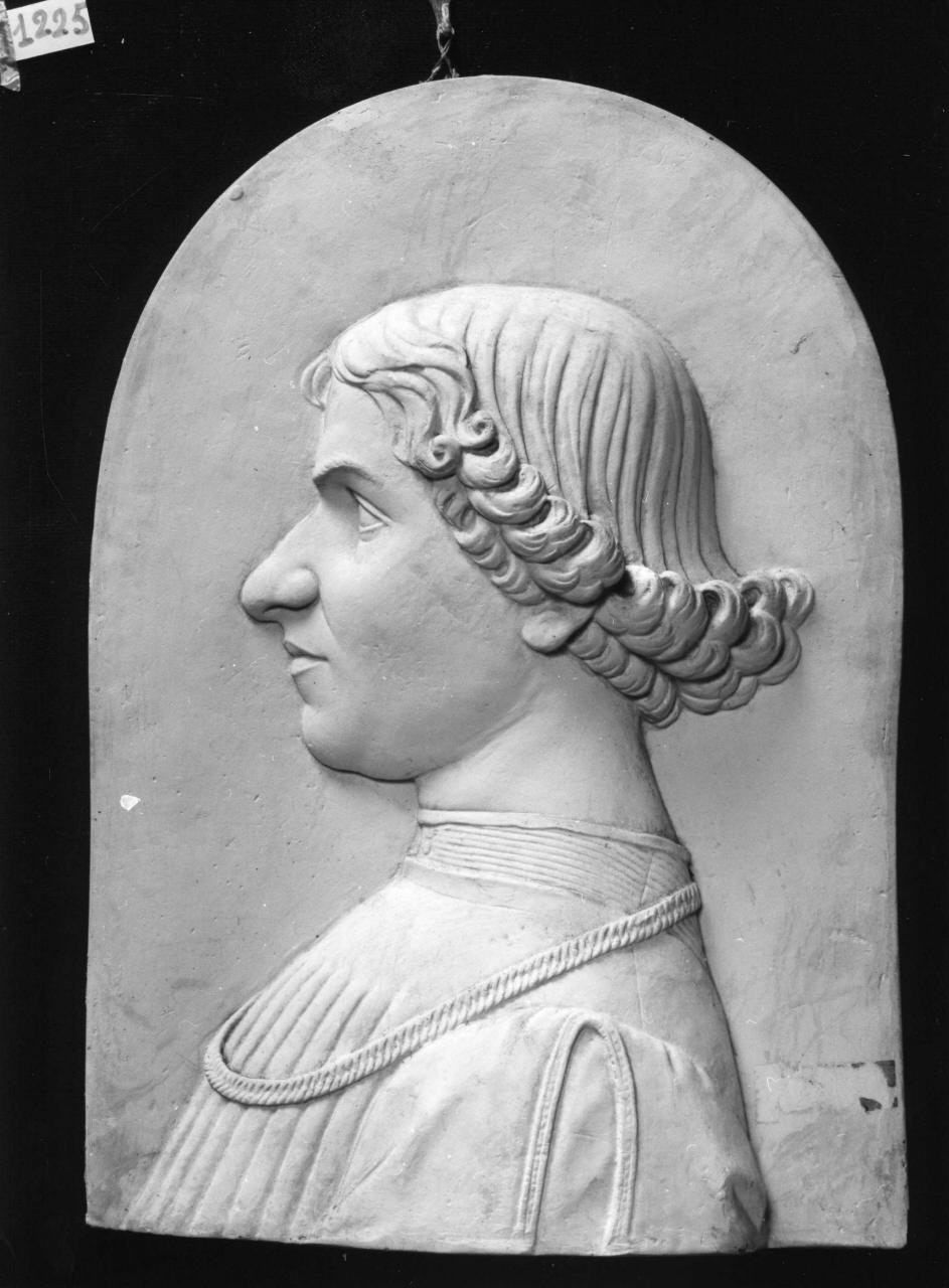 ritratto del figlio di Pietro Noceto, ritratto d'uomo di profilo (calco di formella) di Lelli Oronzio (ultimo quarto sec. XIX)