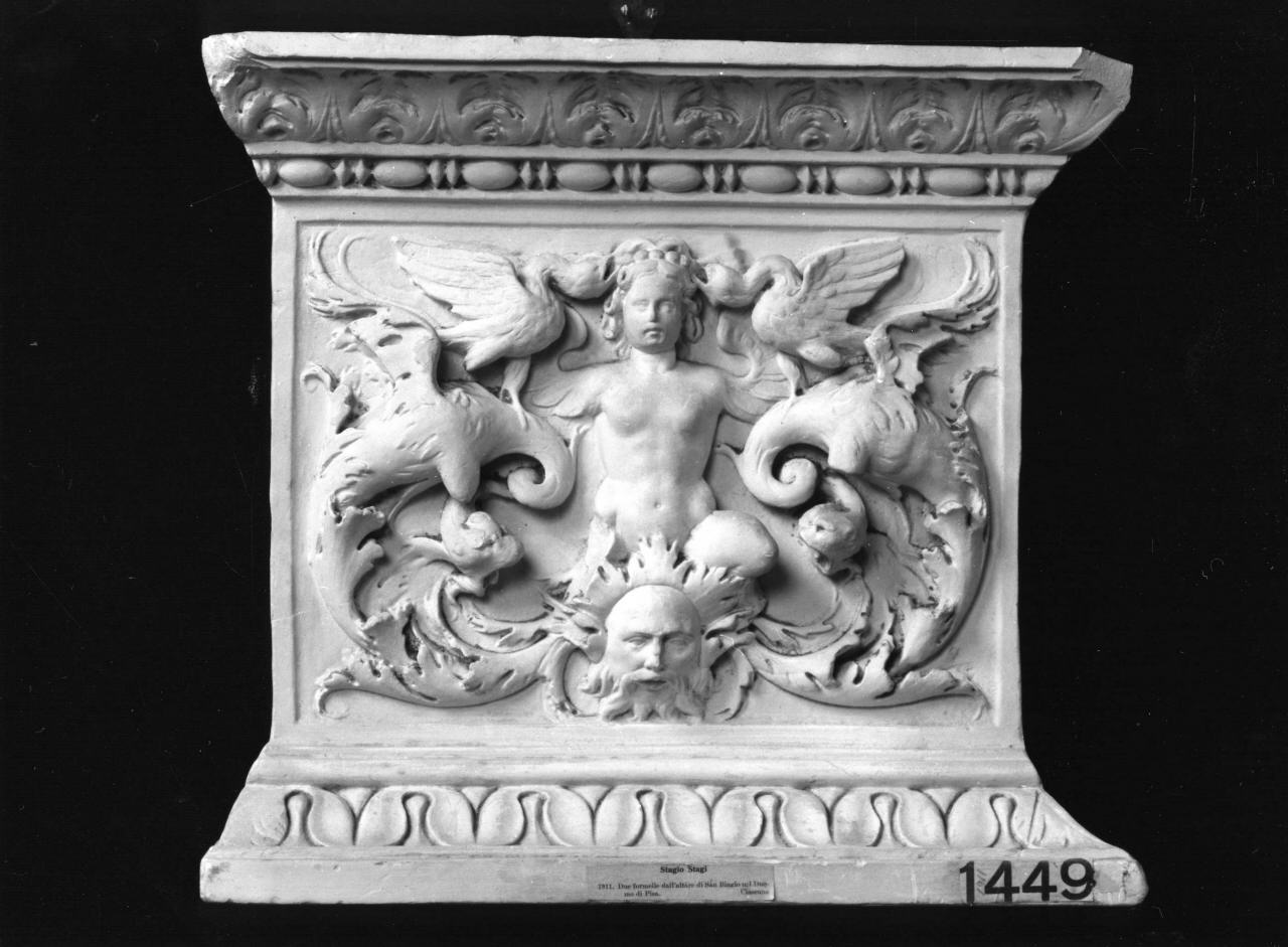motivi decorativi a grottesche (calco di formella) di Lelli Oronzio (ultimo quarto sec. XIX)