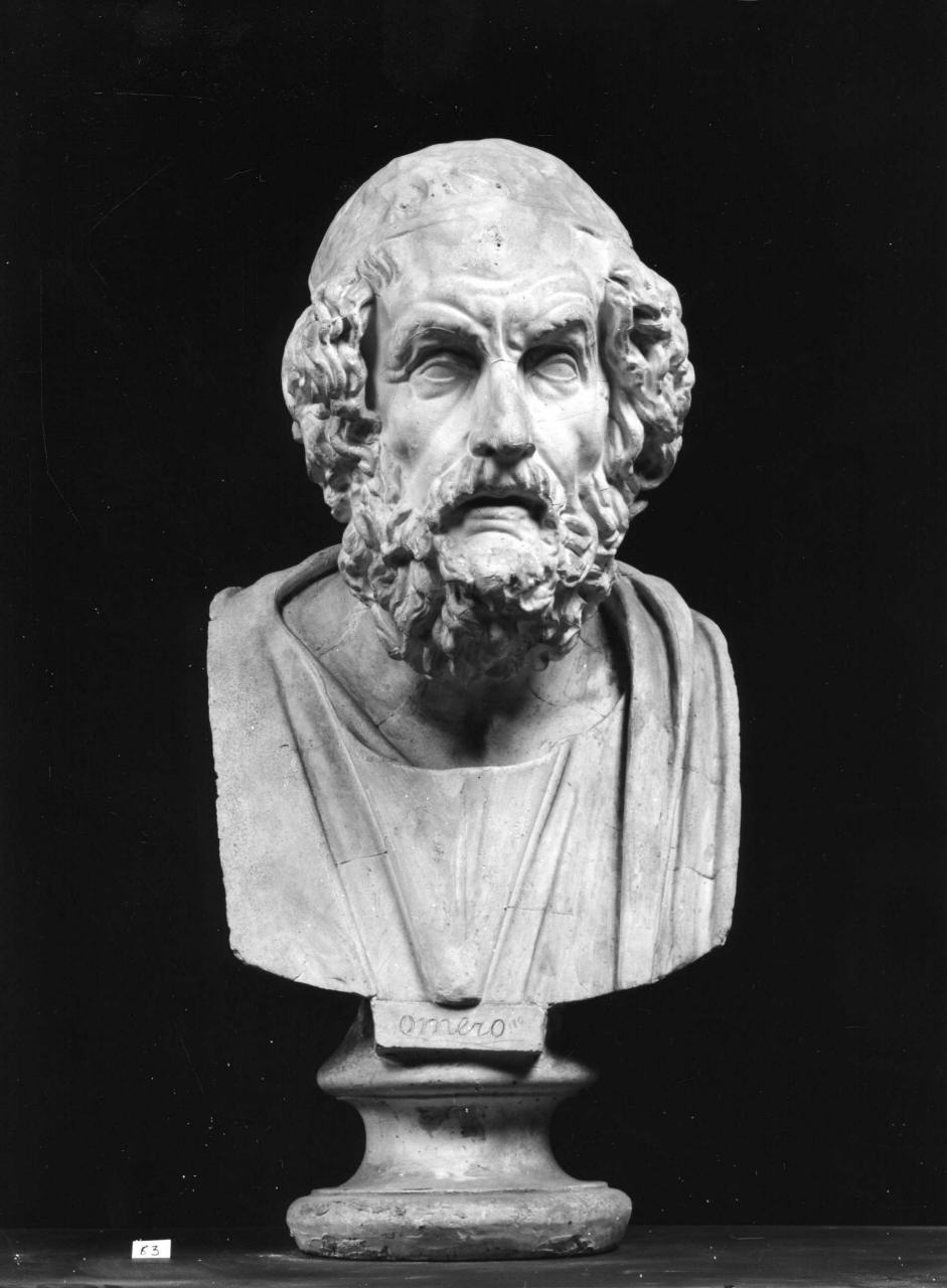 busto di Omero (scultura) - produzione italiana (secc. XIX/ XX)