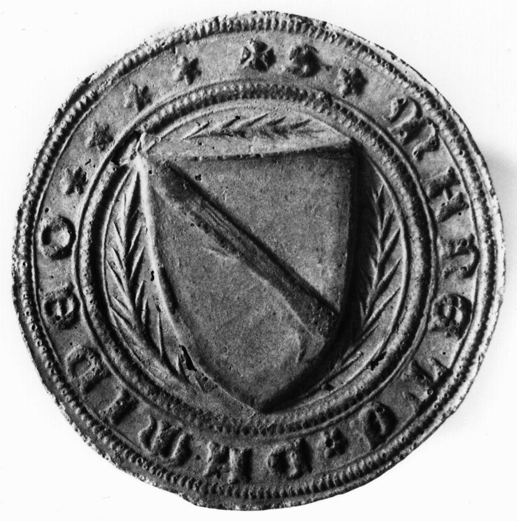 stemma gentilizio della famiglia Amidei (calco di sigillo) - produzione italiana (secc. XIX/ XX)
