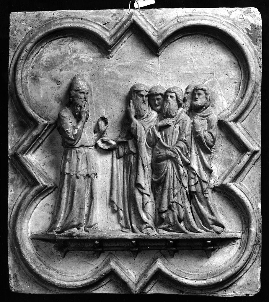 San Zaccaria reso temporaneamente muto per la sua incredulità (calco di formella) di Lelli Oronzio (bottega) (sec. XIX)