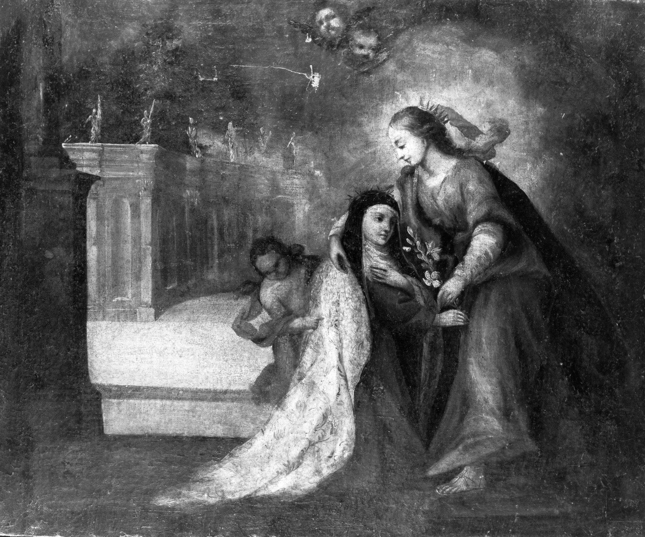 Santa Caterina da Siena e la Madonna (dipinto) - ambito toscano (sec. XVIII)