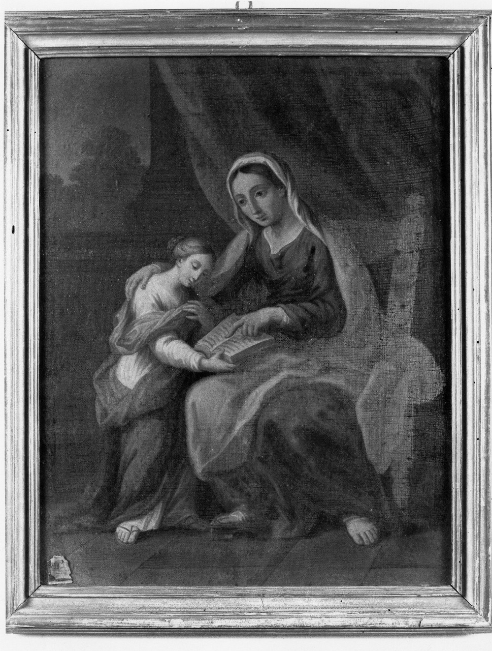 Sant'Anna insegna a leggere a Maria Vergine (dipinto) - ambito toscano (sec. XVII, sec. XVIII)