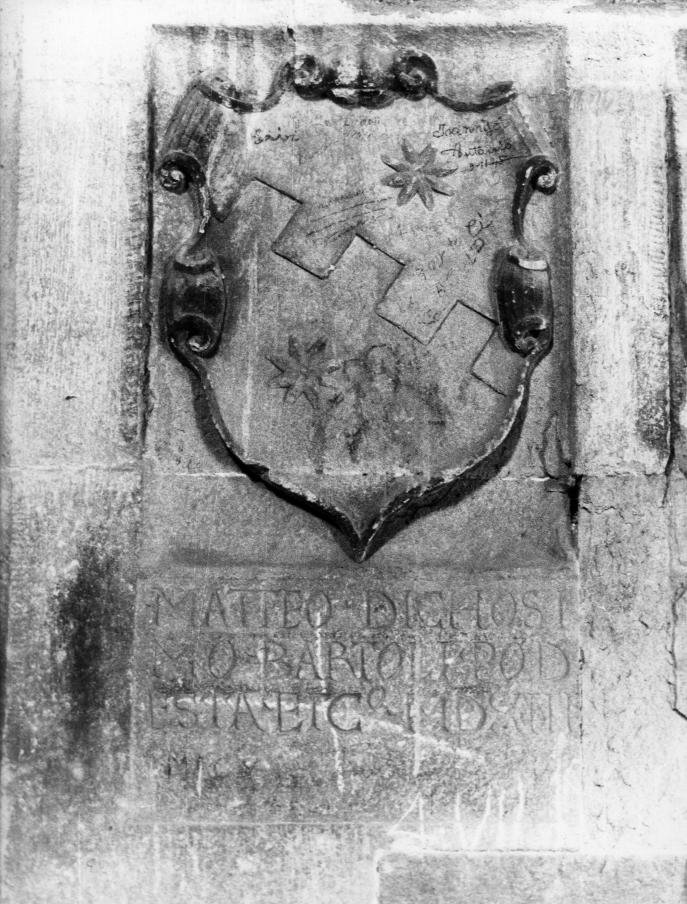 stemma gentilizio della famiglia Bartoli (rilievo) - manifattura pistoiese (sec. XVI)