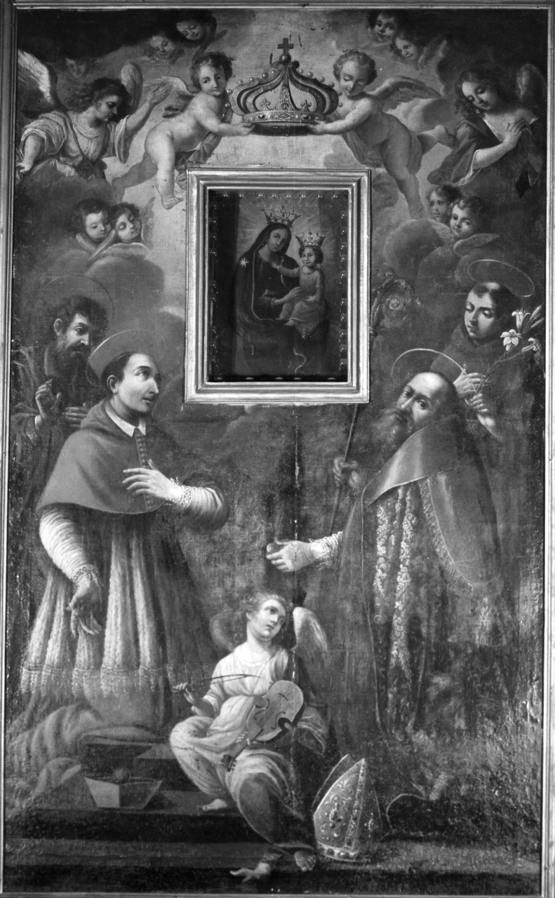 Santi adoranti e angeli (dipinto) - ambito toscano (sec. XVIII)