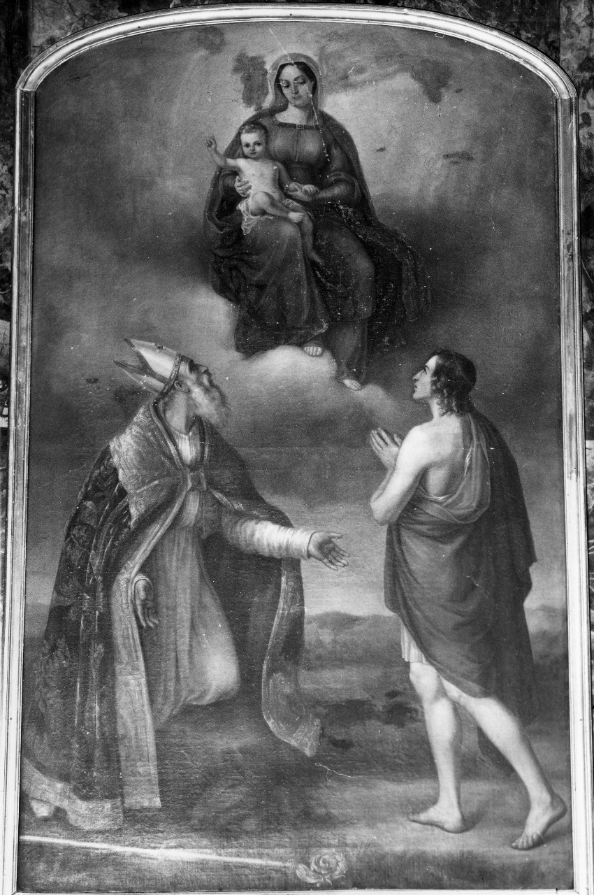Madonna con Bambino tra Santi Venanzio e Niccolò (dipinto) di Macciò Demostene (fine sec. XIX)