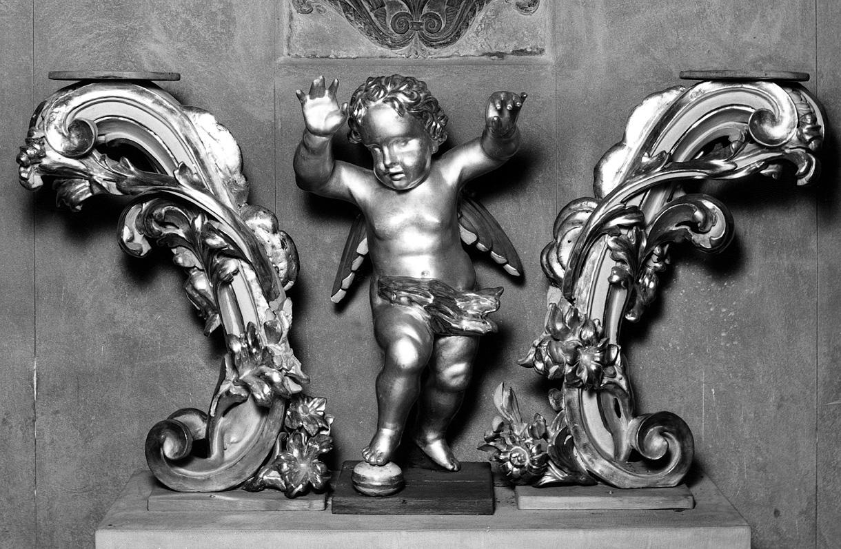 putto (base, elemento d'insieme) - manifattura fiorentina (metà sec. XVIII)