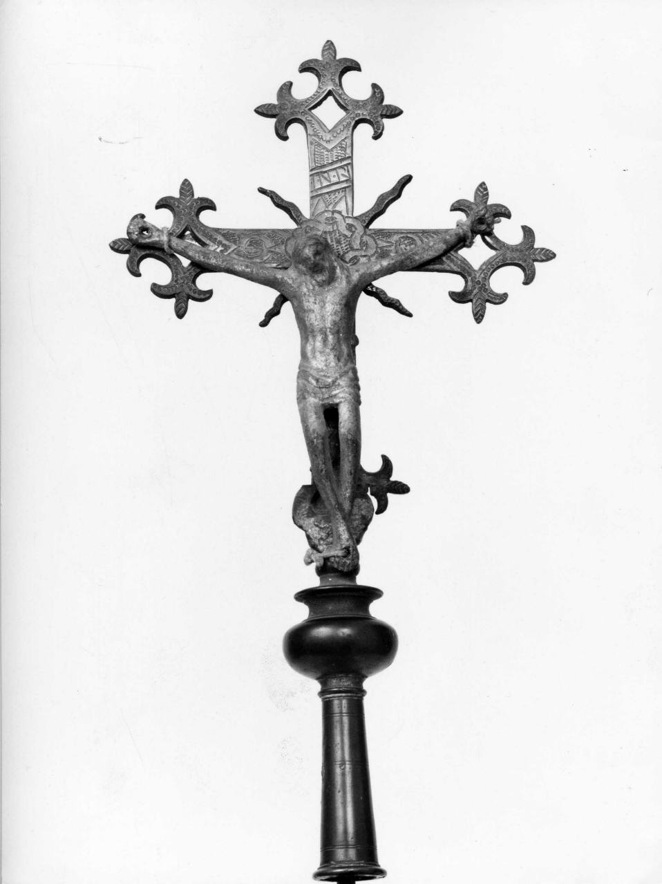 Cristo crocifisso (croce processionale) - bottega emiliana (sec. XVII, sec. XIX)