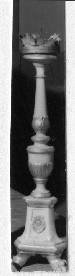candeliere da chiesa, serie - bottega toscana (metà sec. XVIII)
