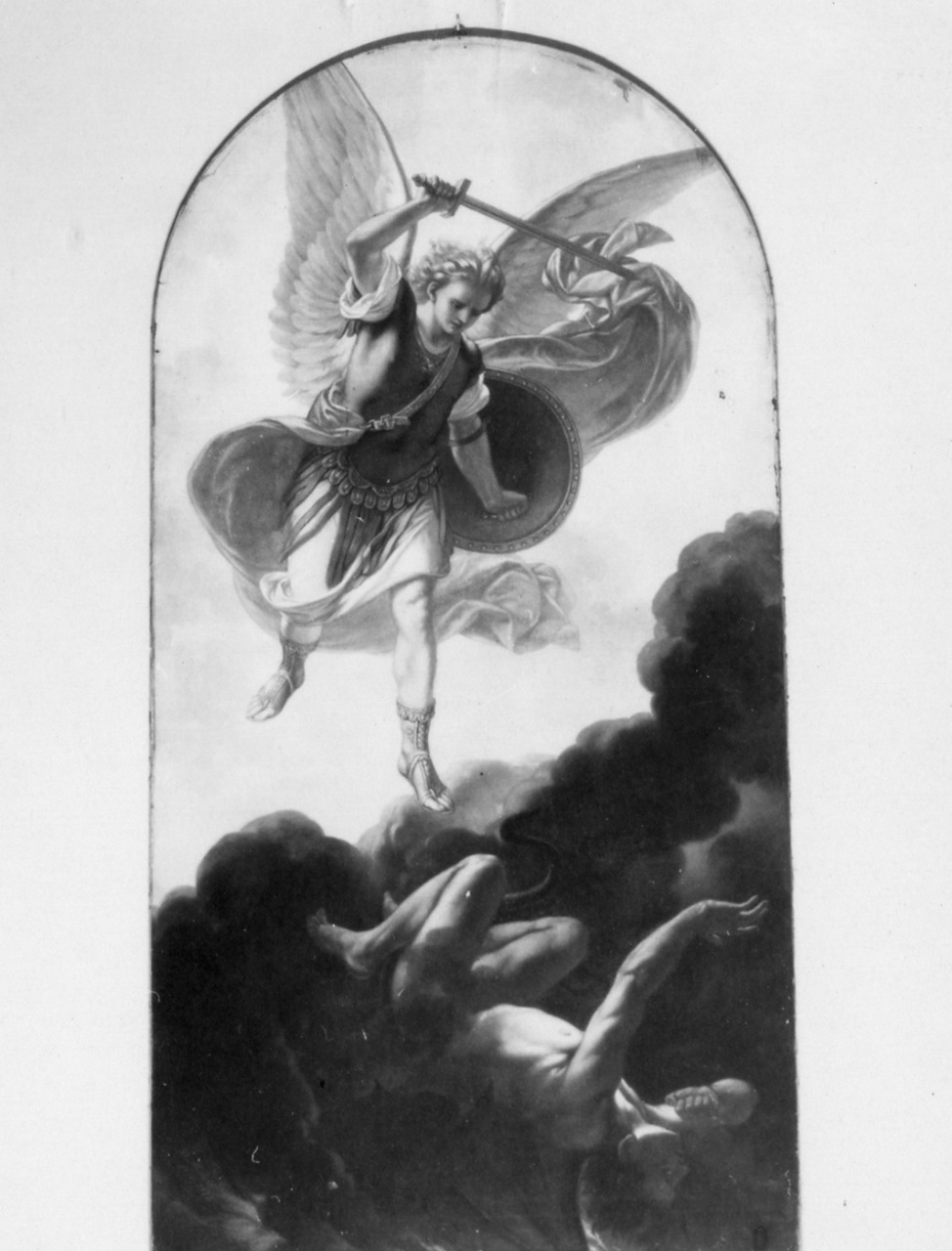 San Michele Arcangelo combatte Satana (dipinto) di Macciò Demostene (sec. XIX)