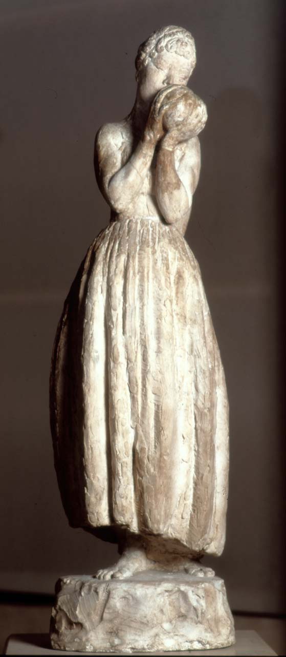 Donna con popone, figura femminile in piedi (statua) di Andreotti Libero (sec. XX)