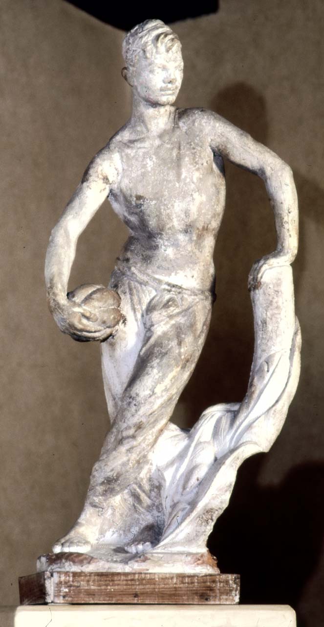 Venditore di meloni, figura maschile in piedi (statua) di Andreotti Libero (sec. XX)
