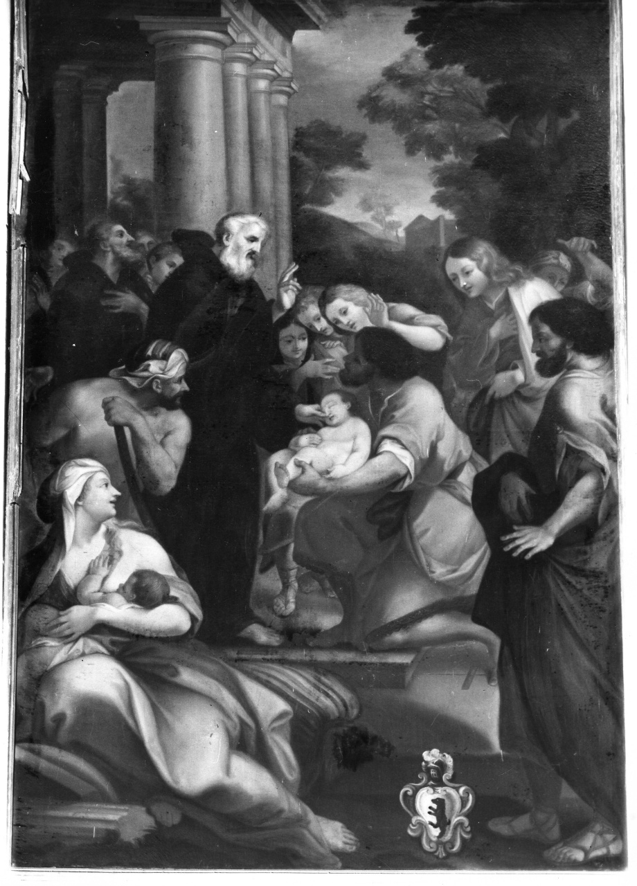 San Francesco di Paola resuscita un fanciullo (dipinto) di Giomi Domenico (attribuito) (sec. XVIII)