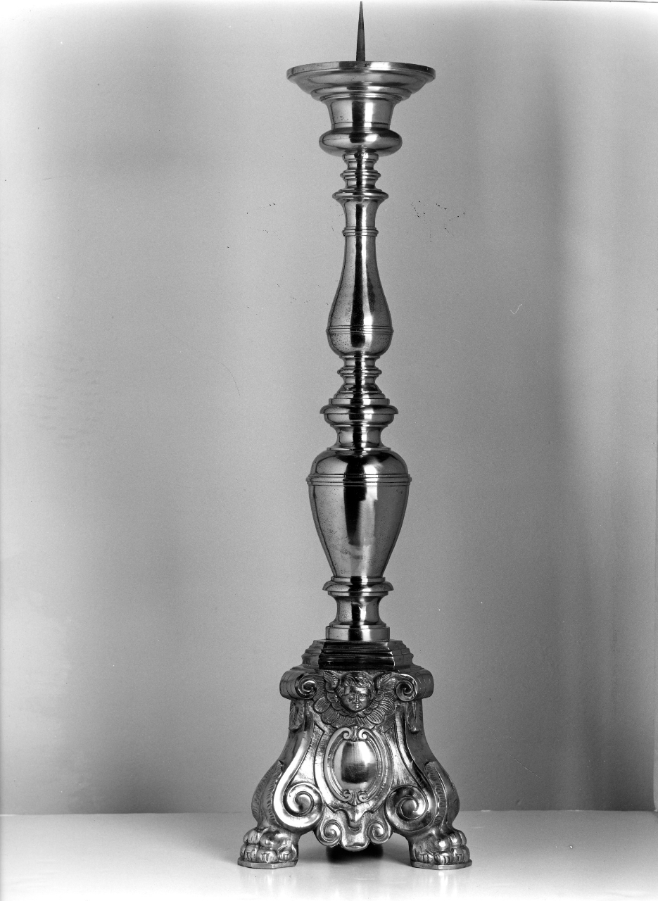 candelabro da chiesa, coppia - bottega toscana (seconda metà sec. XIX)