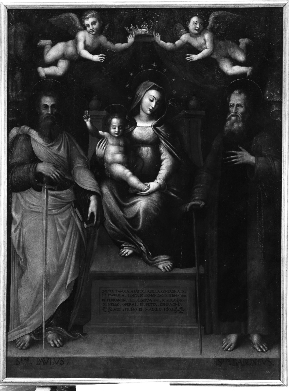 Madonna con Bambino tra San Paolo e San Baronto (dipinto) - ambito toscano (sec. XVII)