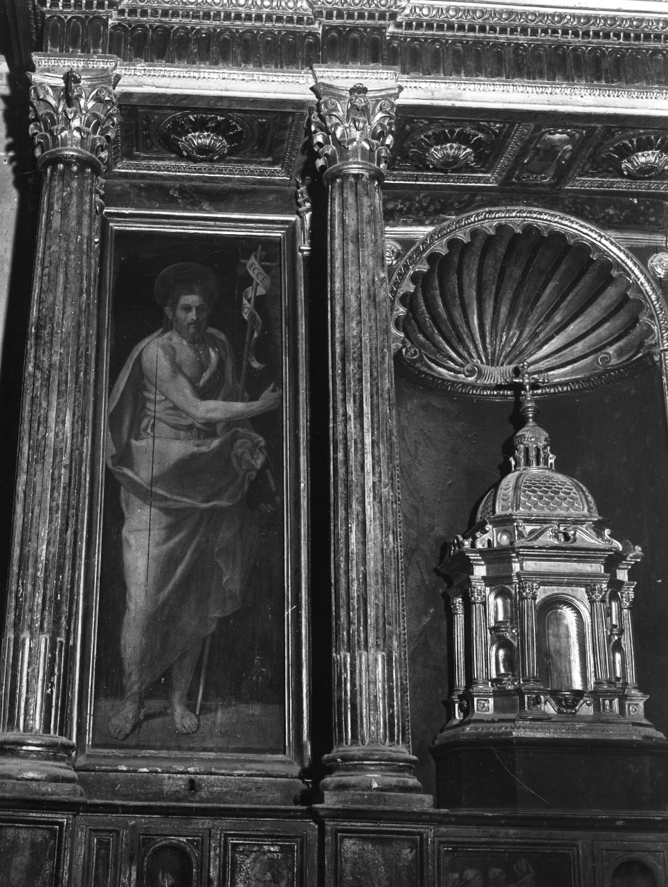 San Giovanni Battista (dipinto) di Vini Sebastiano detto Bastiano Veronese (attribuito) (sec. XVI)