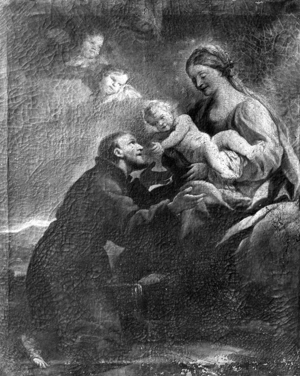 Madonna con Bambino e un Santo (dipinto) - ambito toscano (prima metà sec. XVIII)