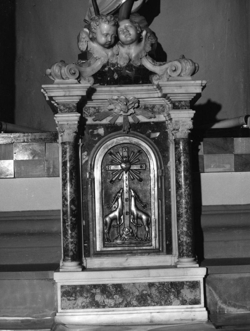 tabernacolo - a frontale architettonico - bottega toscana (sec. XVII, sec. XX)