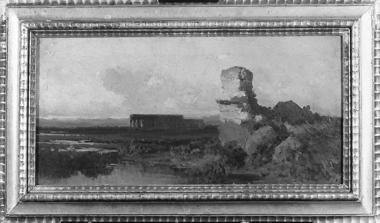 paesaggio con rovine (dipinto) di Cammarano Michele (sec. XIX)