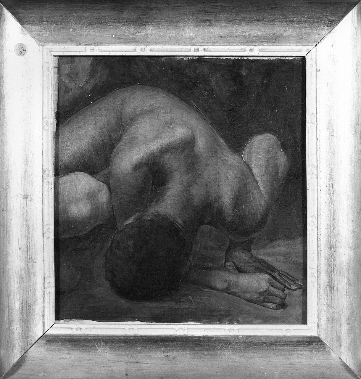 giovane nudo (dipinto) di Sartorio Giulio Aristide (fine sec. XIX)