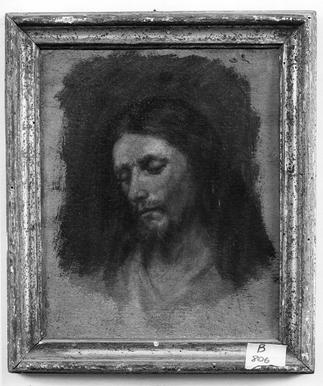 testa di Cristo / figura maschile di anziano (dipinto) - ambito romano (seconda metà sec. XIX)