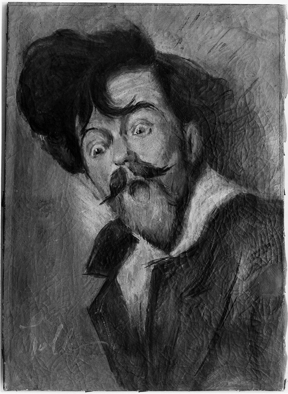 ritratto d'uomo con barba e baffi (dipinto) - ambito italiano (primo quarto sec. XX)