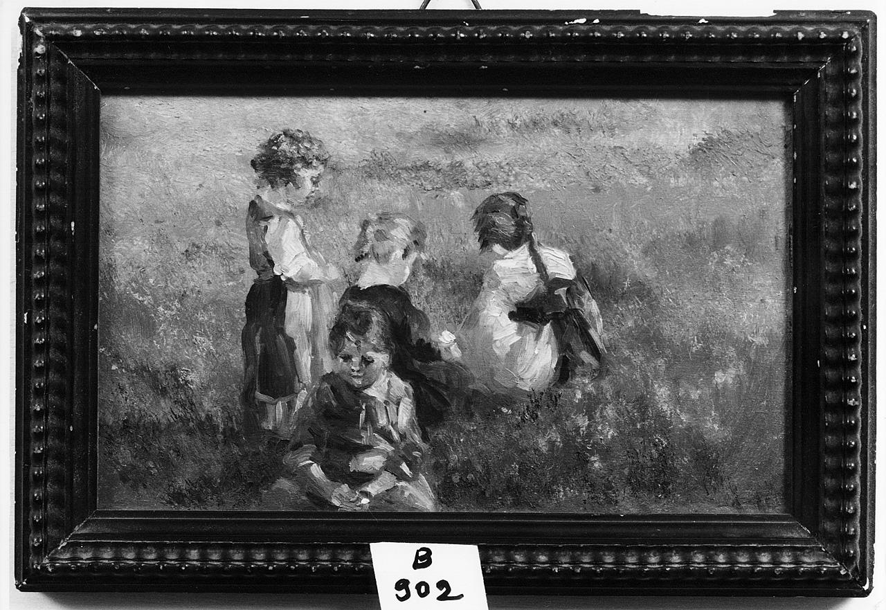 bambini che giocano (dipinto) - ambito italiano (fine/inizio secc. XIX/ XX)