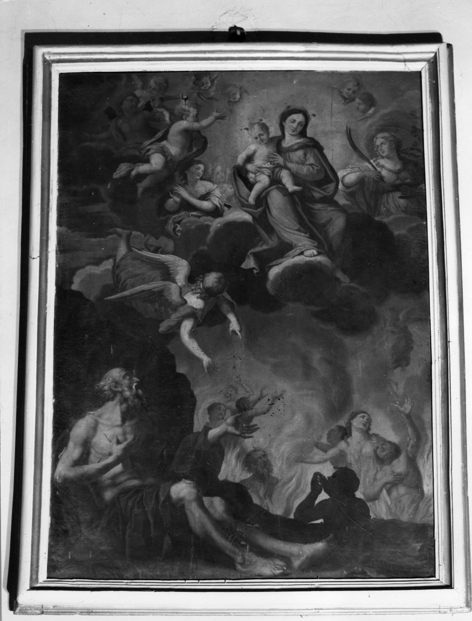 Madonna con Bambino, santi e anime del purgatorio (dipinto) di Fra Felice di Sambuca (attribuito) (sec. XVIII)