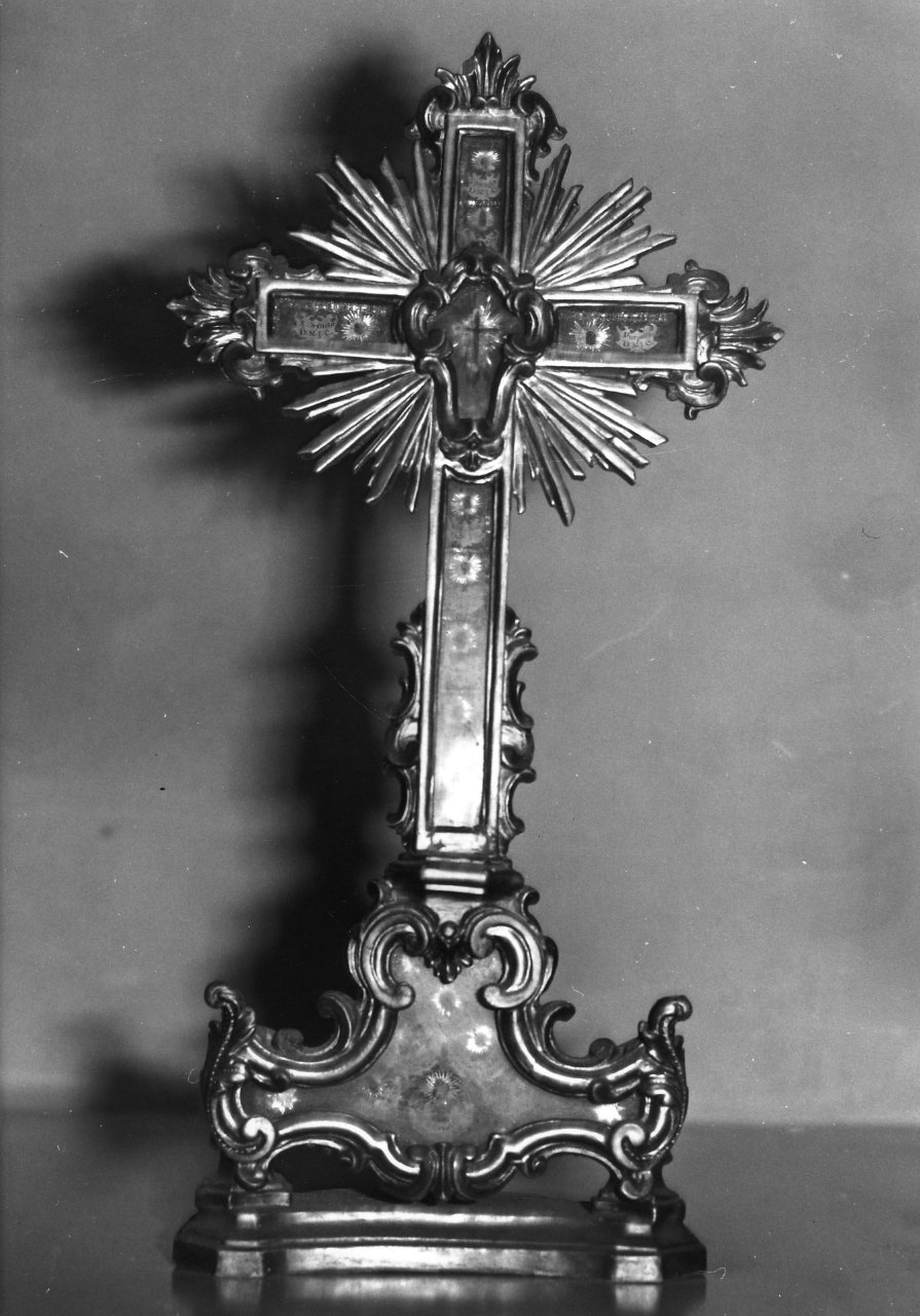 reliquiario - a croce - bottega toscana (metà sec. XVIII)