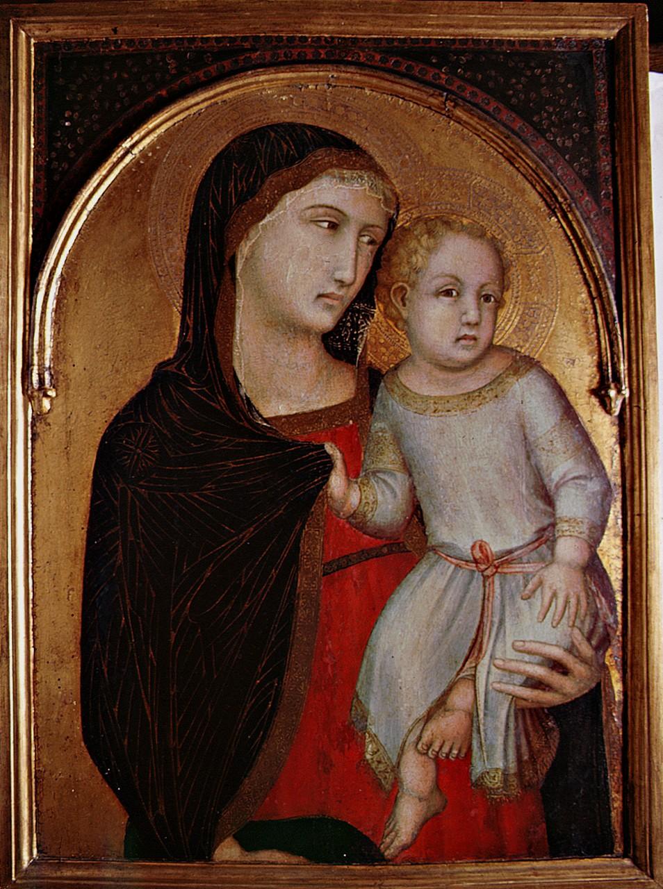 Madonna con Bambino (dipinto) di Lorenzetti Pietro (cerchia) (sec. XIV)